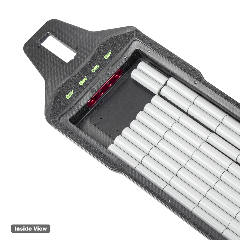 Omni Esk8 Electric Skateboard 3K Carbon Fiber Deck with 21700 battery cells detail