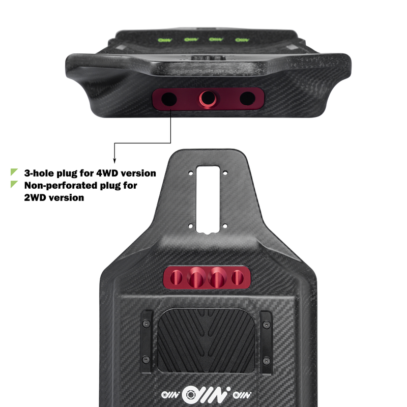 Omni Esk8 Electric Skateboard 3K Carbon Fiber Deck esc wire & charging port details