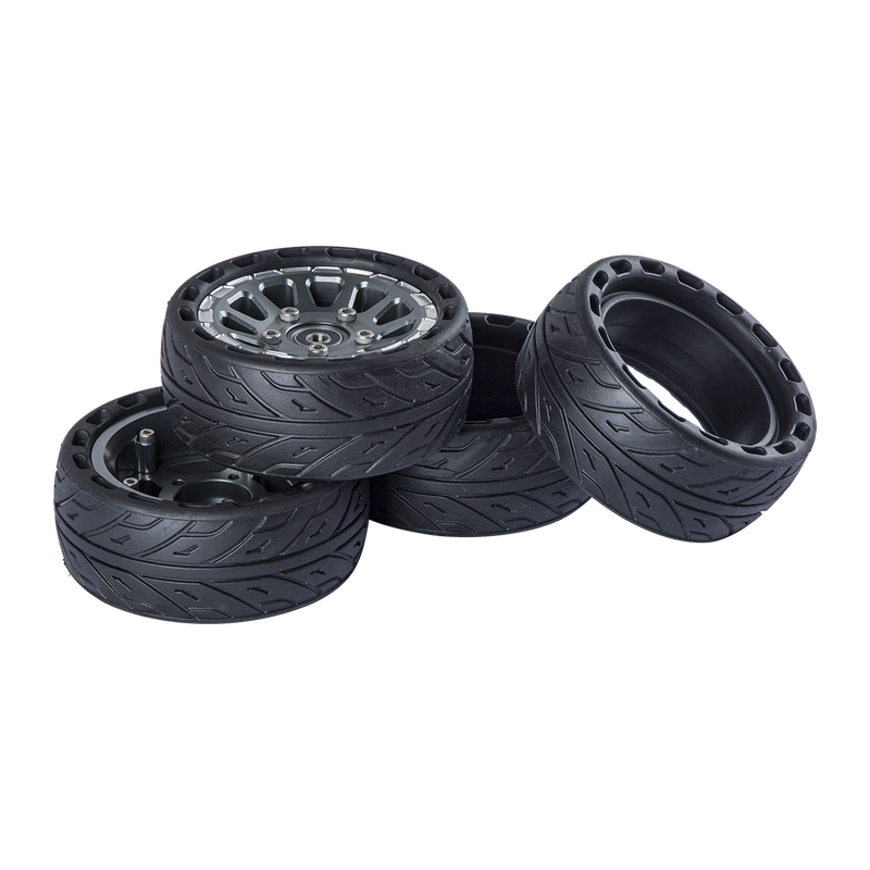 140MM / 5.5 Inch All Terrain Airless Wheel Set with H11 hub | Rubber Sleeves