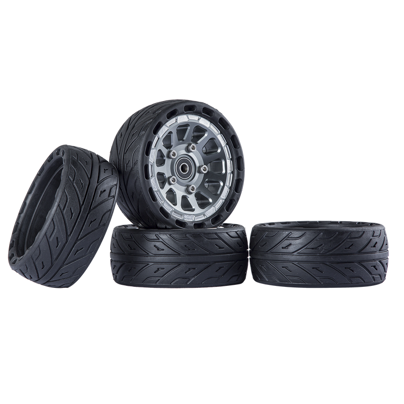 140MM / 5.5 Inch All Terrain Airless Wheel Set with H11 hub-1 | Rubber Sleeves