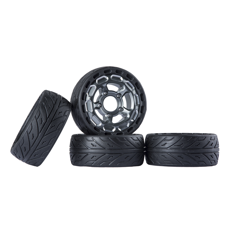 140MM / 5.5 Inch All Terrain Airless Wheel Set with H5 hub | Rubber Sleeves